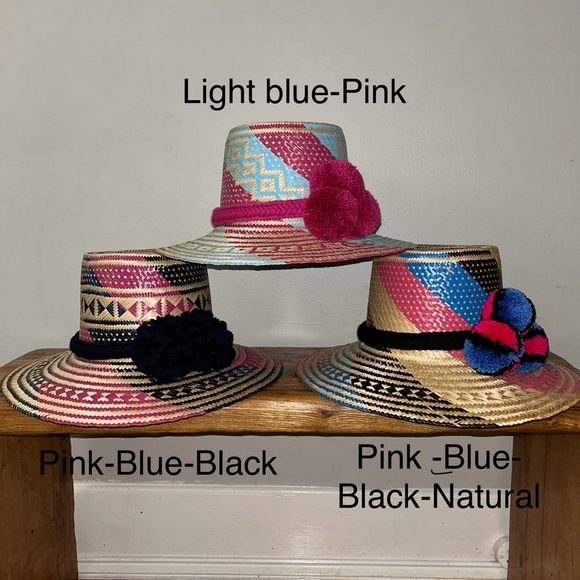 Stylish Pompom panama hat straw wayuu hat